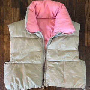 Pink and Tan Zara Vest